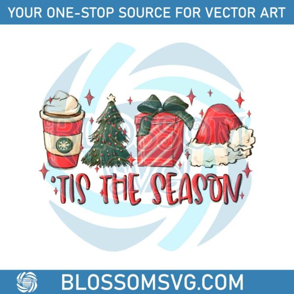 Tis The Season Merry Christmas Gift PNG Sublimation File