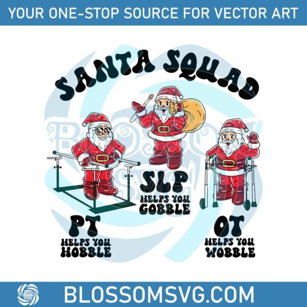 Groovy Santa Squad Funny Christmas SVG File For Cricut