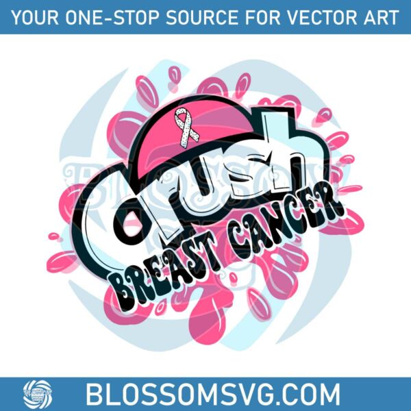Pink Ribbon Crush Breast Cancer SVG Cutting Digital File