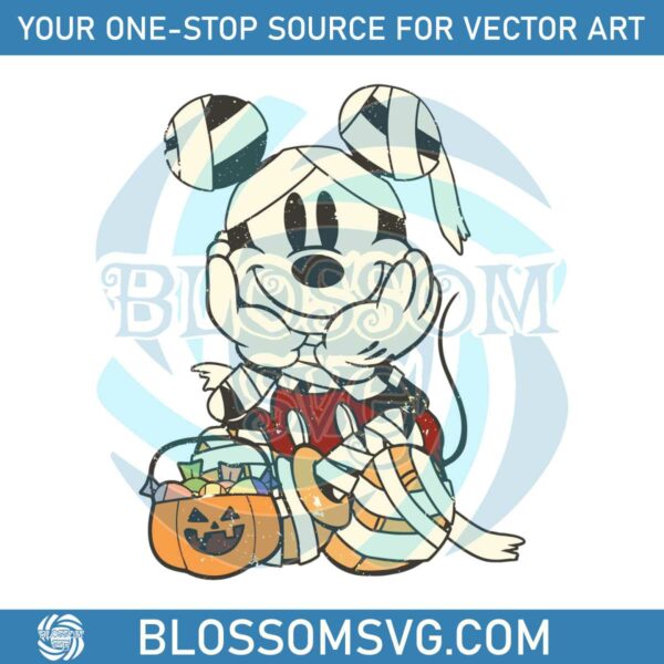 Vintage Mickey Candy Pumpkin Halloween SVG File For Cricut