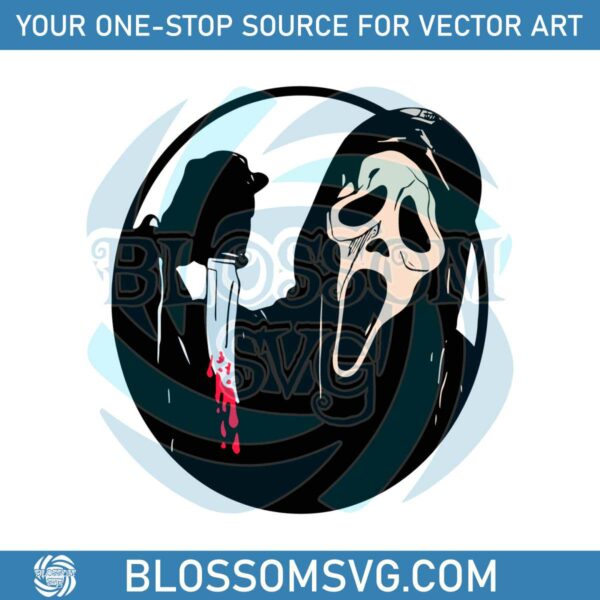 Horror Ghost Face Bloody Knife Scream SVG File For Cricut
