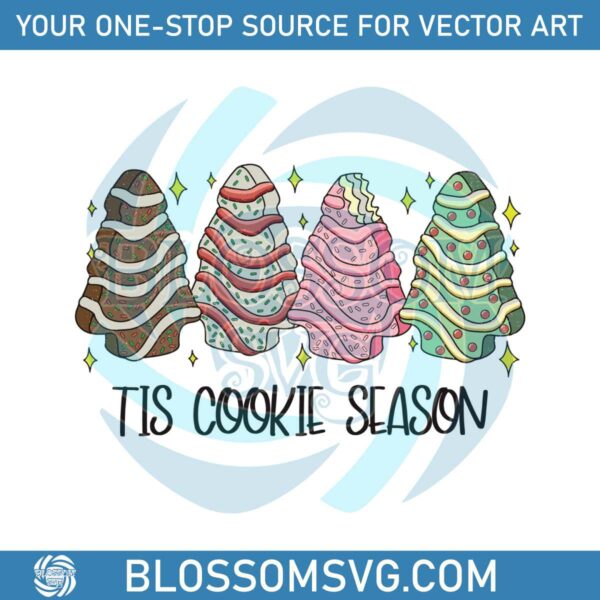 Vintage Christmas Cakes Tree Tis Cookie Season SVG File