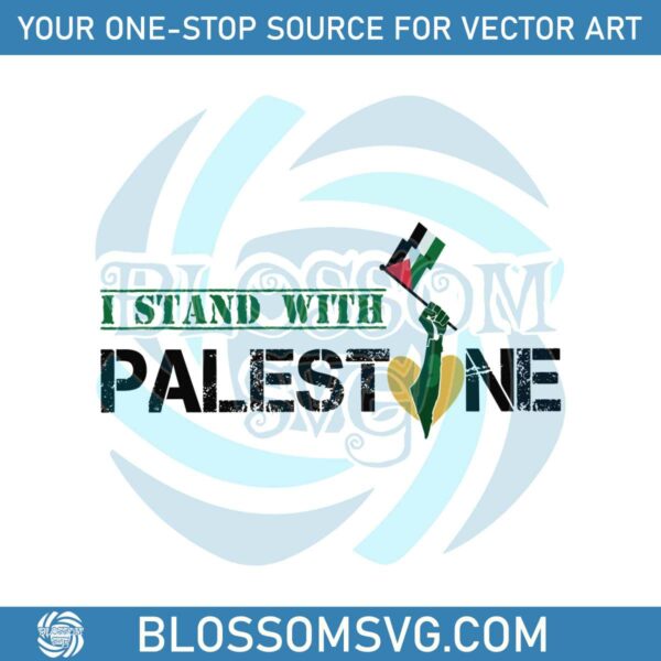 I Stand With Palestine Hands Waving The Flag SVG Cricut File