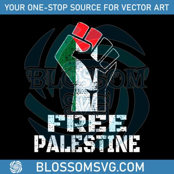 vintage-raise-hand-free-palestine-svg-graphic-design-file