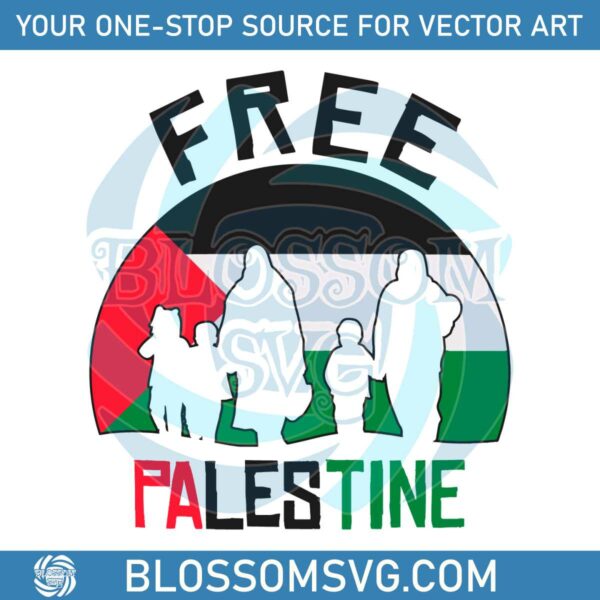 Free Palestine Flag Stand With Palestine Family SVG Cricut File