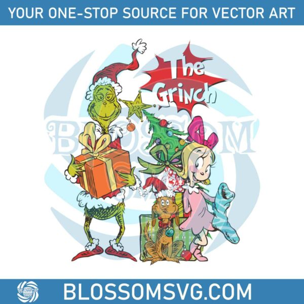 Retro The Grinch Christmas Gift SVG Graphic Design File