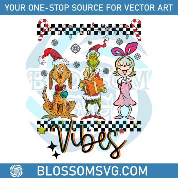 Retro Grinch Cindy Lou Who Christmas Vibes SVG Download