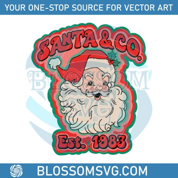 Retro Vintage Santa And Co Est 1983 SVG Digital Cricut File
