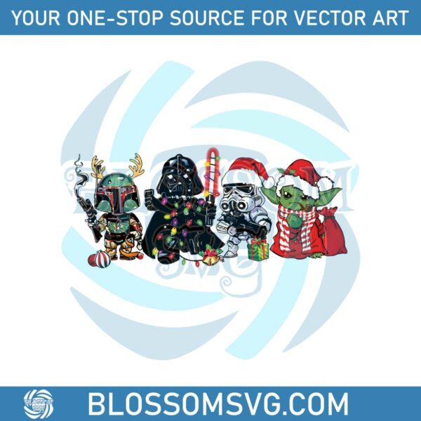 Vintage Disney Star Wars Christmas Baby Yoda PNG Download