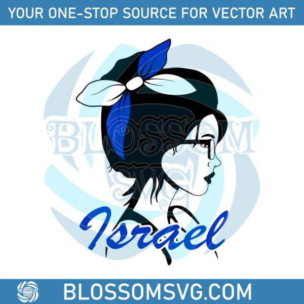 messy-bun-israeli-girl-pray-for-israel-svg-digital-cricut-file