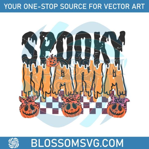 checkered-spooky-mama-pumpkin-svg-graphic-design-file