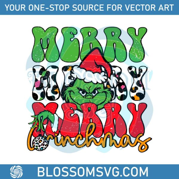 Merry Grinchmas Funny Christmas Santa Hat SVG Download