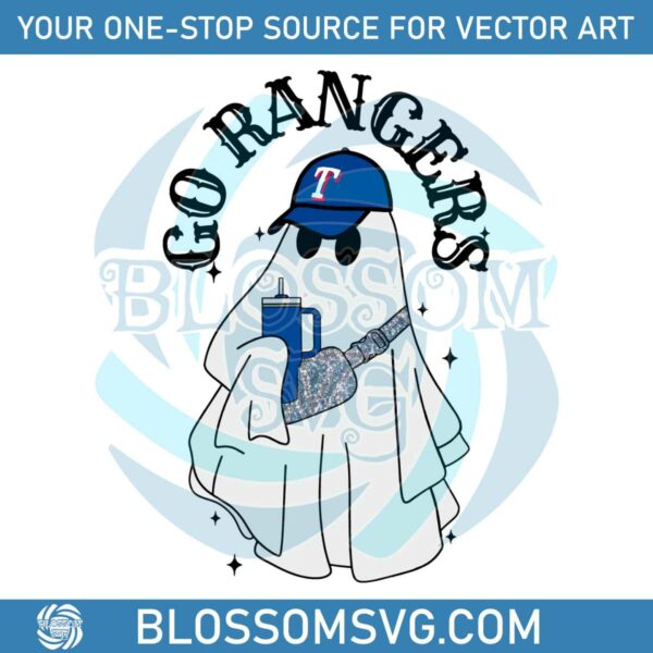 Retro Go Rangers Spooky Baseball PNG Sublimation File