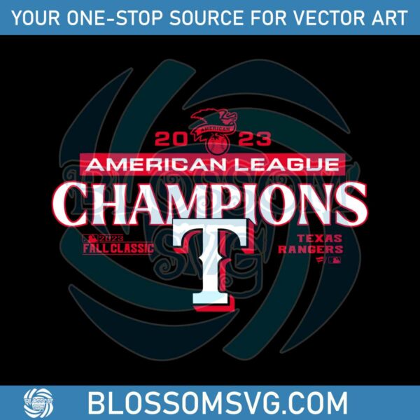 Texas Rangers 2023 American League Champions SVG File