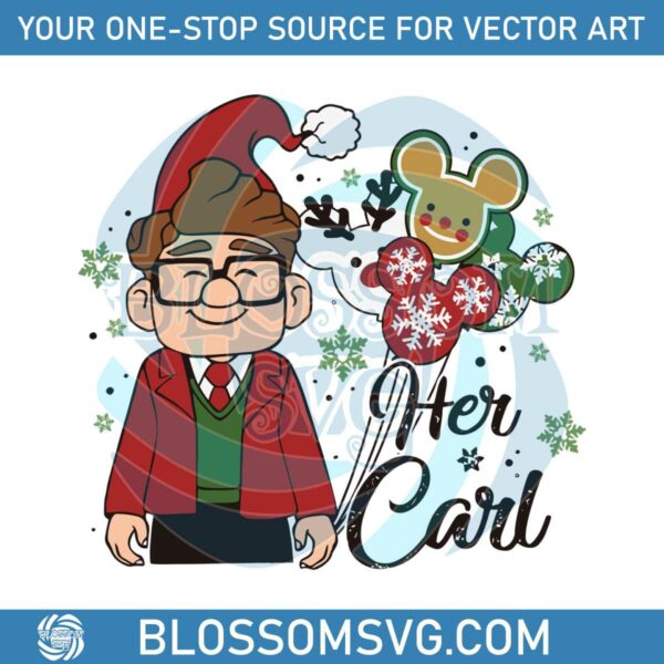 Her Carl Christmas Mickey Balloon SVG Cutting Digital File