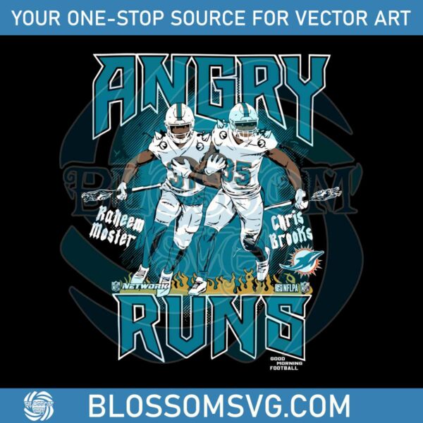 Angry Runs Dolphins Mostert And Brooks SVG Download