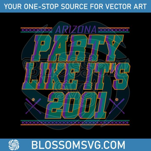 Retro Arizona Party Like Its 2001 SVG Cutting Digital File