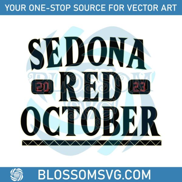 Retro Sedona Red October Arizona Diamondbacks 2023 SVG