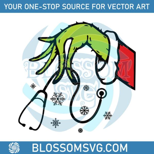 Christmas Nurse Grinch Santa Vibe SVG Graphic Design File