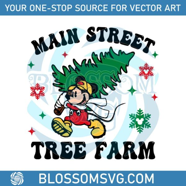 Vintage Mickey Main Street Tree Farm SVG Digital Cricut File