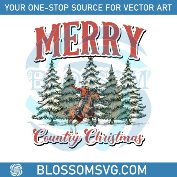 Cowboy Merry Country Christmas PNG Sublimation Download