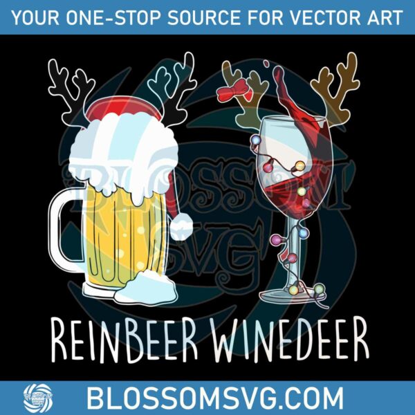 Winedeer Reinbeer Couples Christmas SVG Cutting File