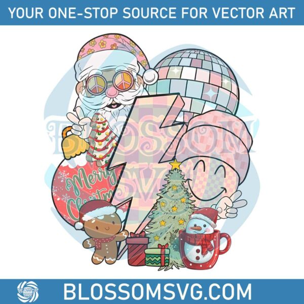 groovy-merry-christmas-santa-claus-friends-png-sublimation
