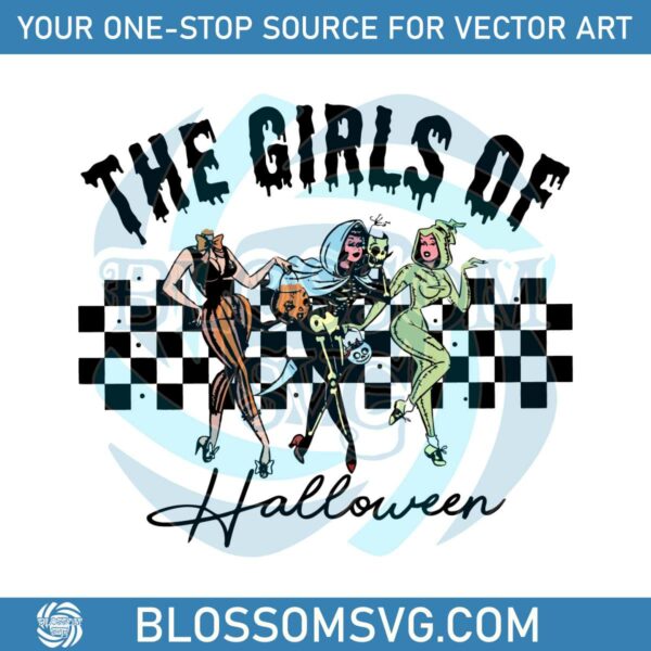 the-girls-of-halloween-90s-ghouls-svg-graphic-design-file