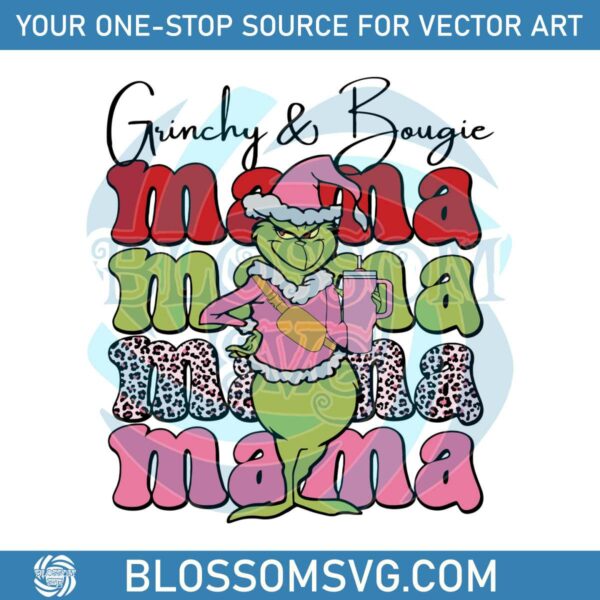 cute-grinchy-and-bougie-mama-svg-graphic-design-file