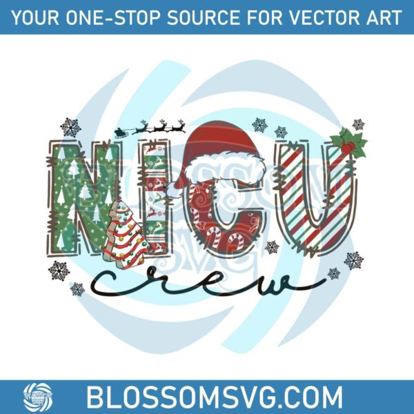 vintage-christmas-nicu-crew-nurse-svg-file-for-cricut