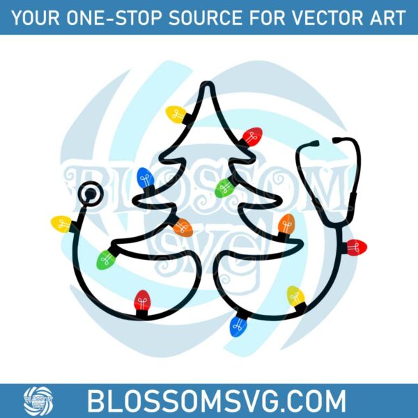 stethoscope-christmas-tree-with-lights-svg-for-cricut-files