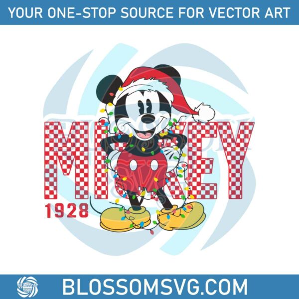 retro-checkered-mickey-christmas-lights-1928-svg-file