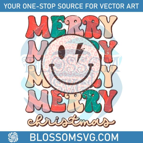 groovy-smiley-face-merry-christmas-png-download