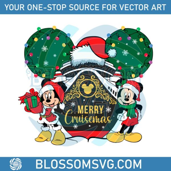 Cute Merry Cruisemas Mickey Minnie SVG File For Cricut