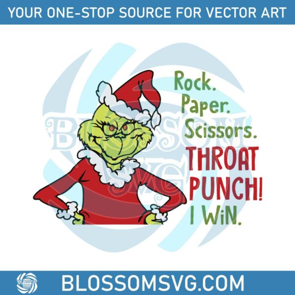 Rock Paper Scissors Throat Punch I Win SVG Download