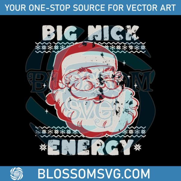 Vintage Big Nick Energy Merry Christmas SVG Download