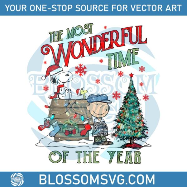 Snoopy The Most Wonderful Time Of The Year PNG File