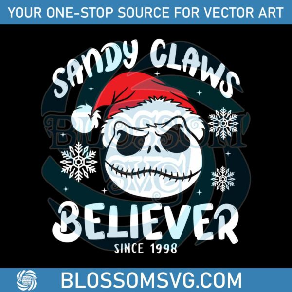 Retro Sandy Claws Believer Since 1998 SVG File For Cricut