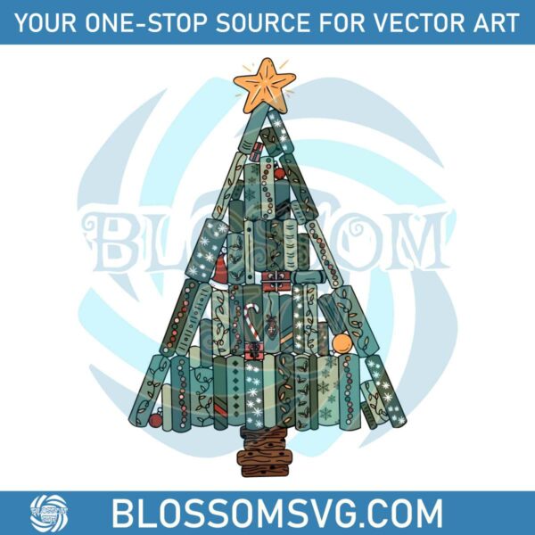 Vintage Christmas Tree Book PNG Sublimation Download