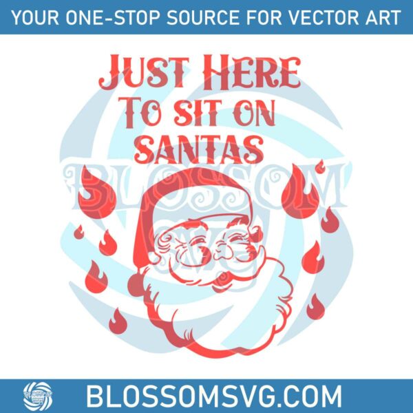 retro-just-here-to-sit-santa-svg-graphic-design-file