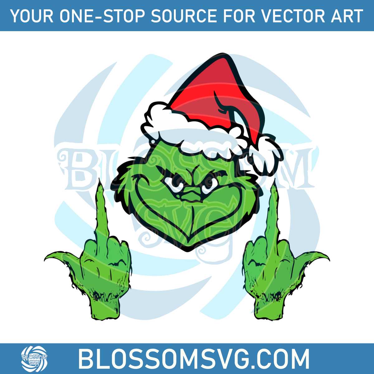 Grinch Middle Finger Funny Grinch Face SVG For Cricut Files