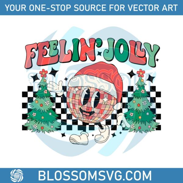 Retro Feelin Joly Disco Ball Christmas Tree SVG Cricut Files