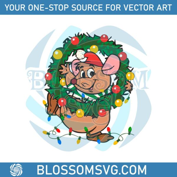 Disney Cinderella Gus Gus Christmas Wreath SVG Cricut Files