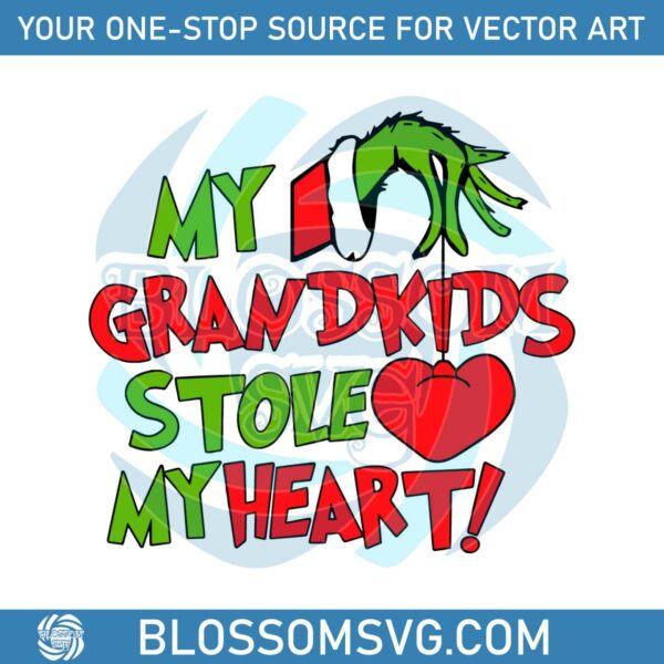 My Grandkids Stole My Heart SVG Cutting Digital File