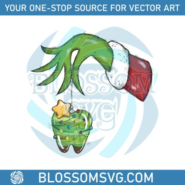 Funny Christmas Lights Tooth Dental Grinch PNG Download