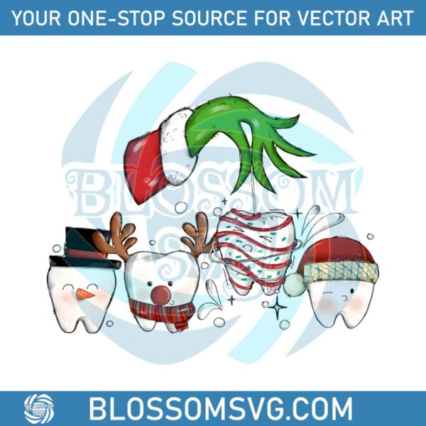 Funny Christmas Tooth Grinch Dentist PNG Download File