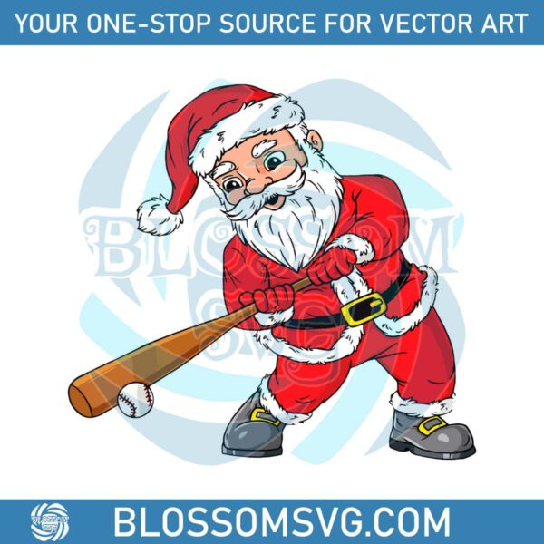 Funny Santa Claus Xmas Baseball SVG For Cricut Files