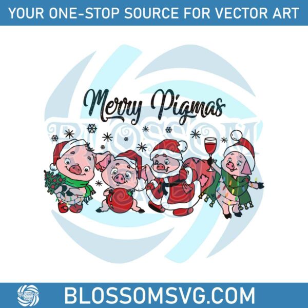 Funny Merry Pigmas Santa Vibes SVG Cricut Digital File
