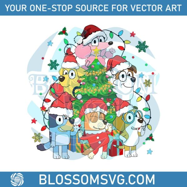 bluey-characters-merry-christmas-png-sublimation-file