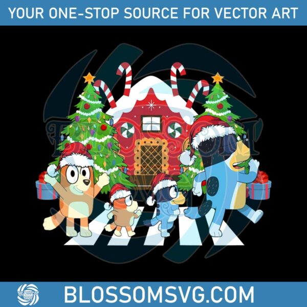 Happy Christmas Bluey On The Street SVG For Cricut Files